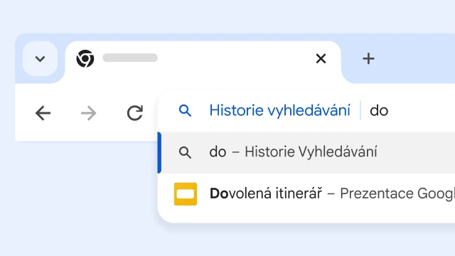 Vyhledávání výrazu „Dovolená“ v Záložkách zobrazí stránku Dovolená pěší túra.